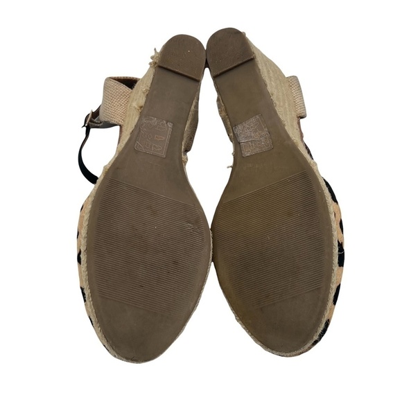 Aldo Tan Leather Cheetah Print Wedge Espadrille Heels Size 6 Women’s - Picture 7 of 10